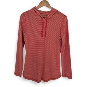 Eddie Bauer Womens Lightweight Striped Casual Long Sleeve Hoodie Top Size M